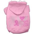 Petpal Peace Love Hope Breast Cancer Rhinestone Pet Hoodie; Light Pink - Medium 12 PE794944